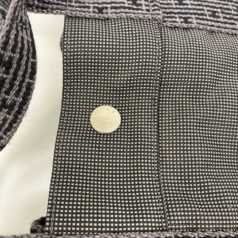 【6hd3943-k】エルメス トートバッグ エールラインMM ナイロン グレー シルバー金具【中古】メンズ レディース ユニセックス