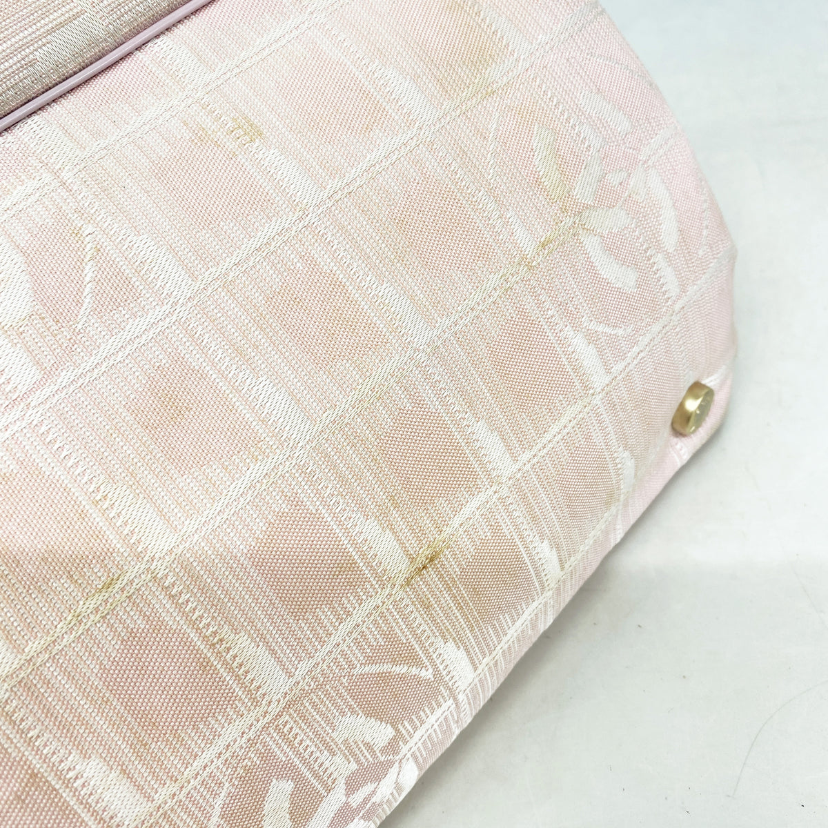 【6hd3944-k】 トートバッグ ニュートラベル ナイロン ピンク シャンパンゴールド金具【中古】レディース