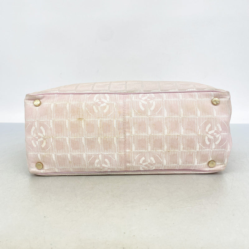 【6hd3944-k】 トートバッグ ニュートラベル ナイロン ピンク シャンパンゴールド金具【中古】レディース