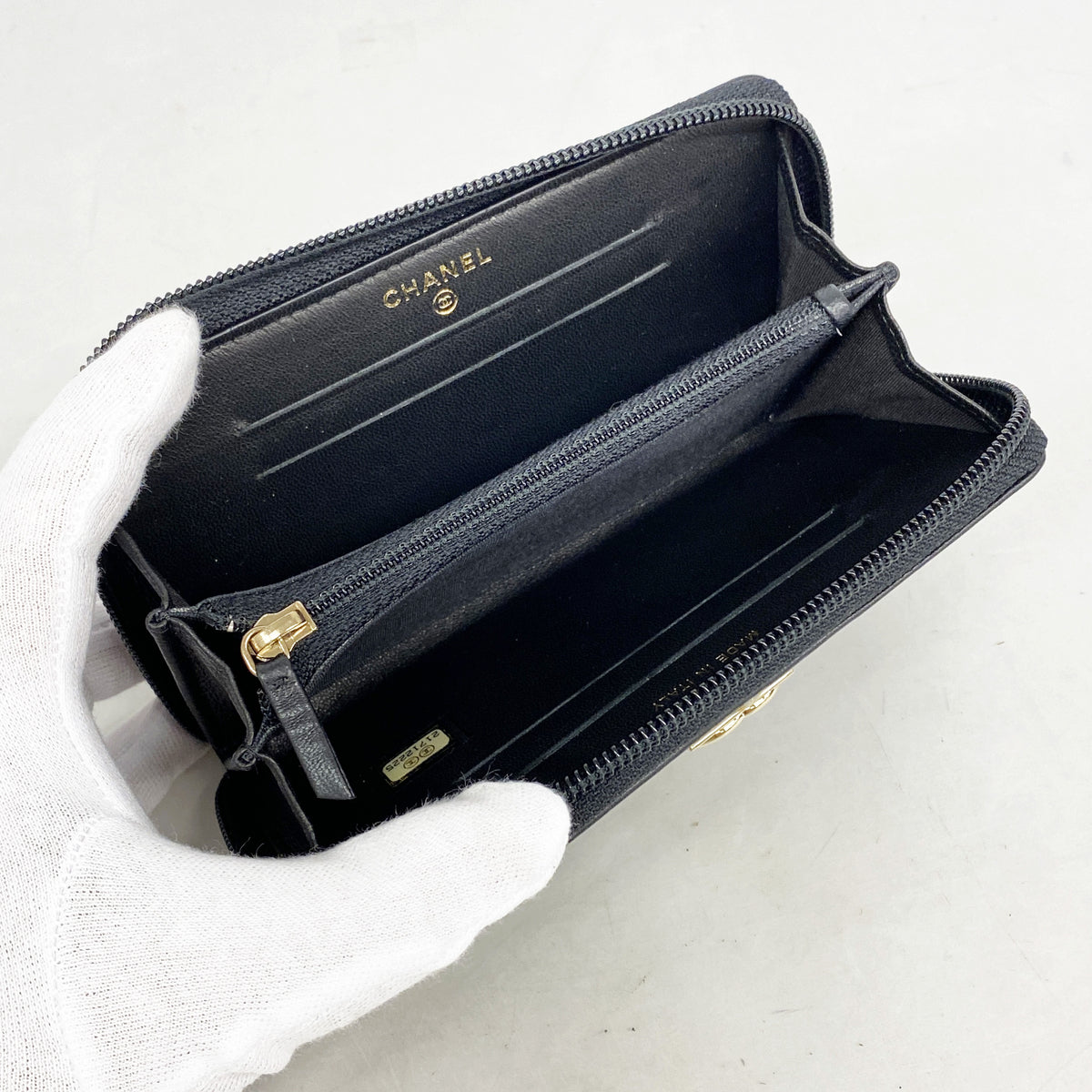 【6hd3945-k】シャネル コインケース ボーイシャネル ラムスキン ブラック ゴールド金具【中古】レディース