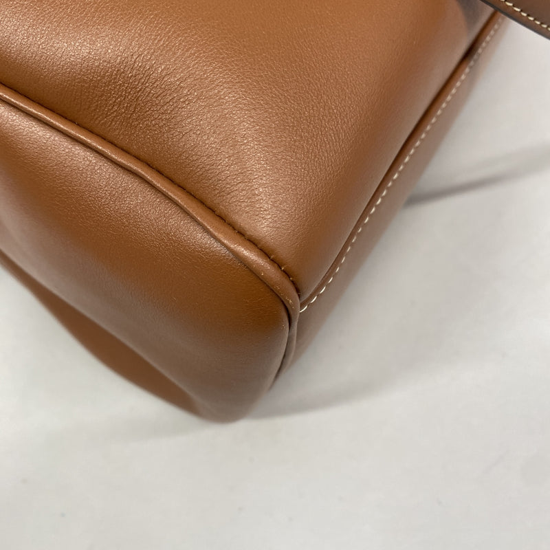 【6hd3950】セリーヌ ショルダーバッグ セーズ レザー ブラウン ゴールド金具【中古】レディース