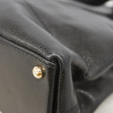 【6hd3975】シャネル トートバッグ キャビアスキン ブラック ゴールド金具【中古】レディース