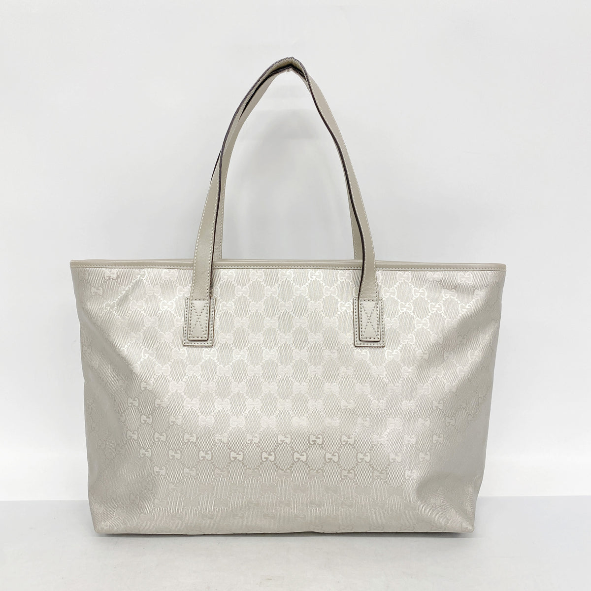 【6hd3983-k】グッチ トートバッグ GGインプリメ 211137 PVC シルバー シルバー金具【中古】レディース