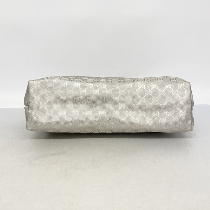 【6hd3983-k】グッチ トートバッグ GGインプリメ 211137 PVC シルバー シルバー金具【中古】レディース