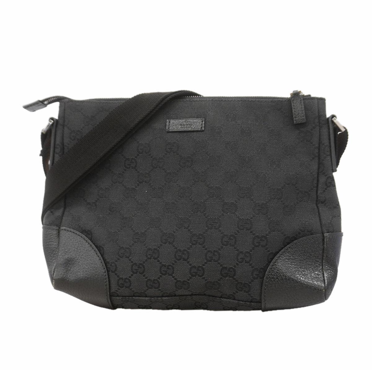 【6hd4012-k】グッチ ショルダーバッグ GGキャンバス 114273 キャンバス ブラック シルバー金具【中古】レディース
