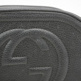 【6hd4013-k】グッチ ショルダーバッグ ソーホー 747779 レザー ブラック シャンパンゴールド金具【中古】レディース