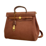 【6hd4024】エルメス リュック・デイパック エールバッグアドPM トワルオフィシエ ブラウン ゴールド金具 □E刻印【中古】レディース