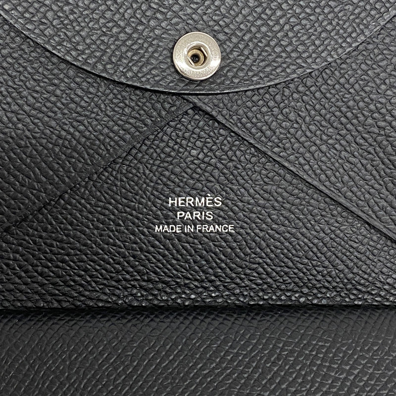 【6hd4033】エルメス コインケース カルヴィデュオ ヴォーエプソン ブラック シルバー金具 W刻印【中古】メンズ レディース ユニセックス