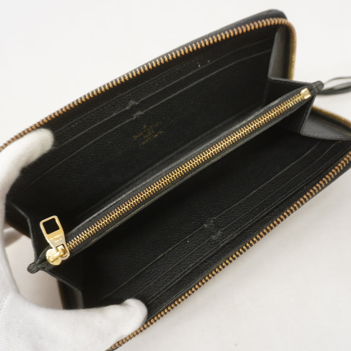 【6hd4043】ルイヴィトン 長財布 モノグラム・アンプラント ポルトフォイユクレマンス M60171 ノワール【中古】レディース