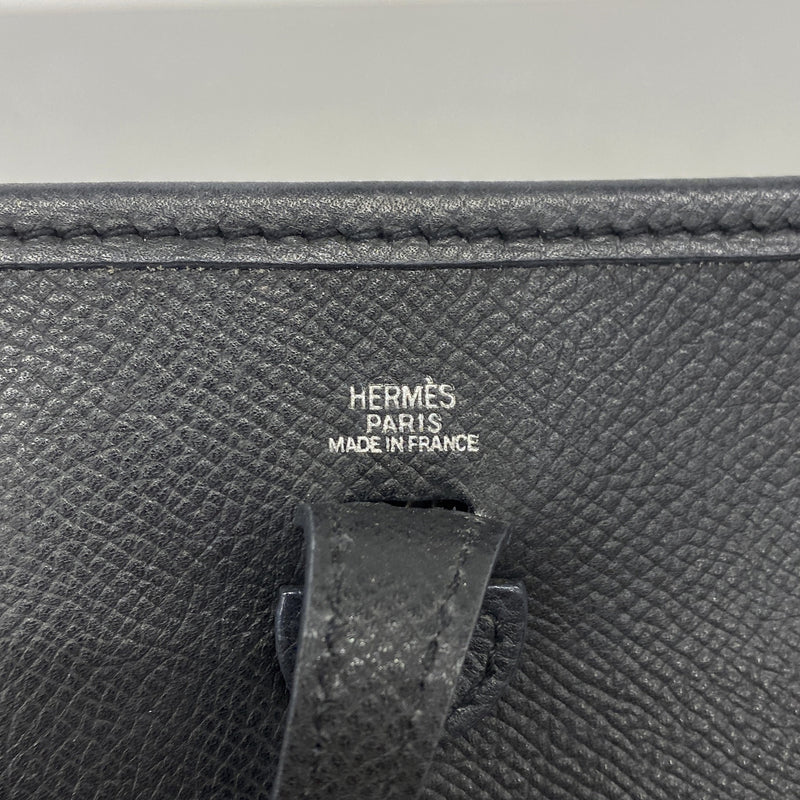 【6hd4044】エルメス ショルダーバッグ エヴリンTPM ヴォーエプソン ブラック シルバー金具 □H刻印【中古】レディース