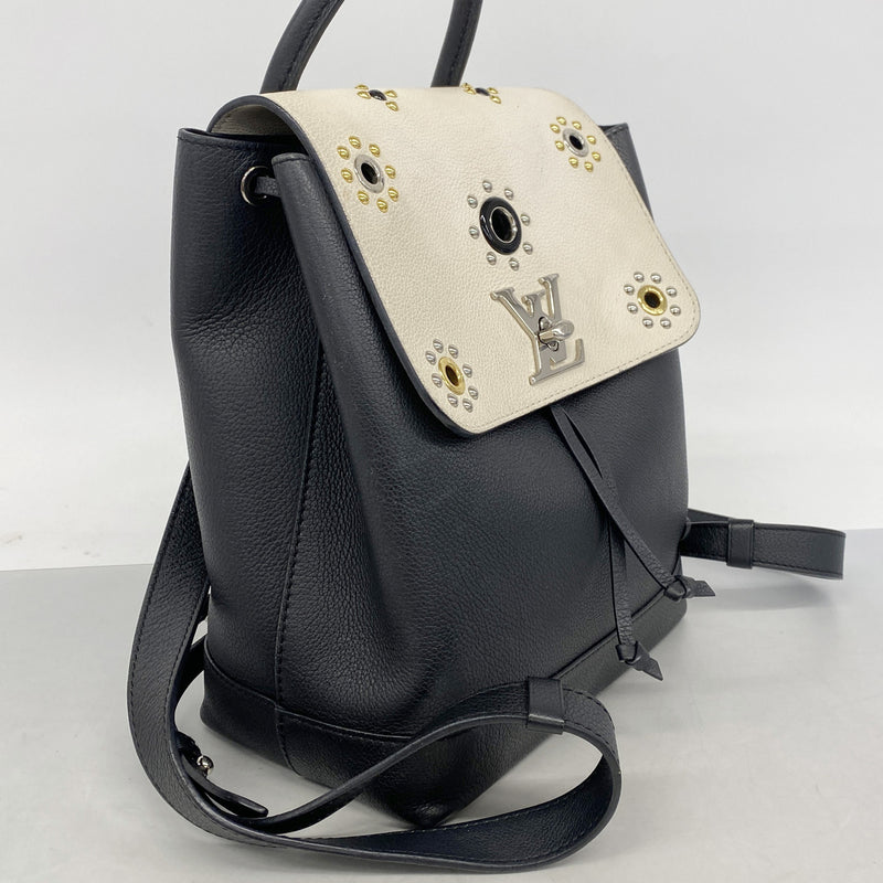【6hd4046】ルイヴィトン リュック・デイパック ロックミーバックパックスタッズ M54108 ブラック ホワイト【中古】レディース