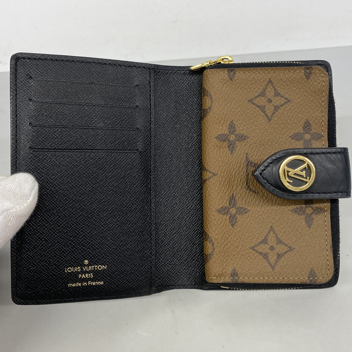 【6hd4051】ルイヴィトン 財布 モノグラム・ジャイアント リバース ポルトフォイユジュリエット M69432 ブラウン【中古】レディース