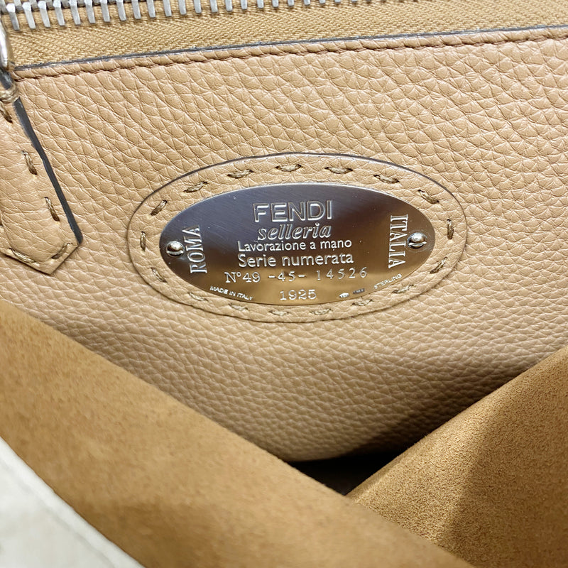 【6hd4067】フェンディ ハンドバッグ セレリア ピーカブー レザー ベージュ シルバー金具 2wayバッグ【中古】レディース