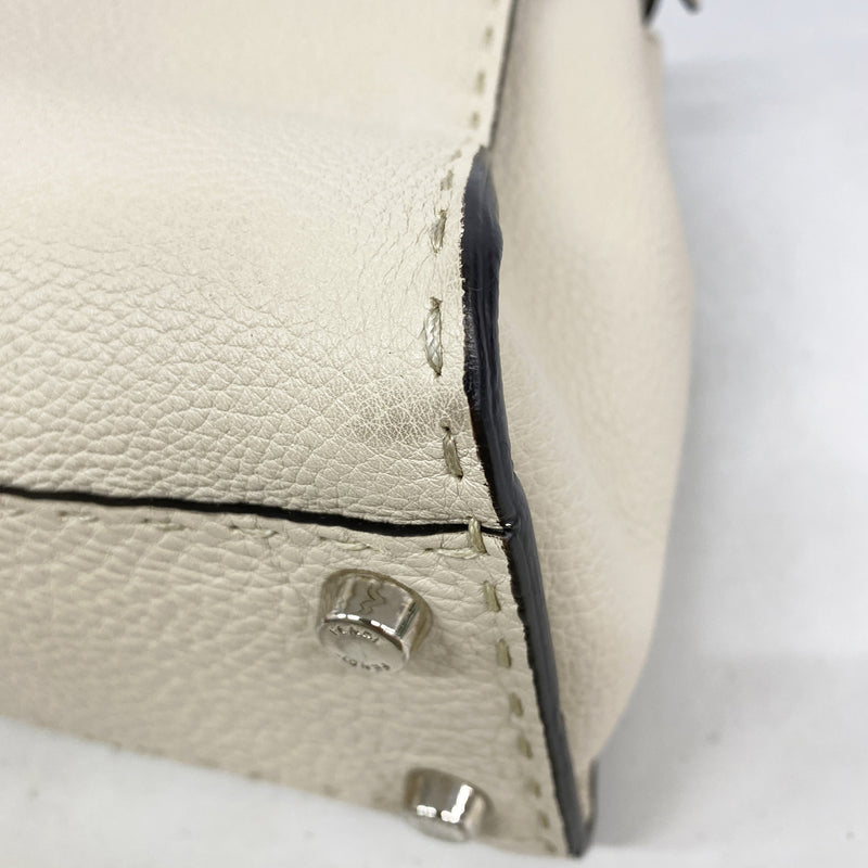 【6hd4067】フェンディ ハンドバッグ セレリア ピーカブー レザー ベージュ シルバー金具 2wayバッグ【中古】レディース