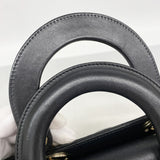 【6hd4069】クリスチャンディオール ハンドバッグ カナージュ レディディオール レザー ブラック シャンパンゴールド金具 2wayバッグ【中古】レディース