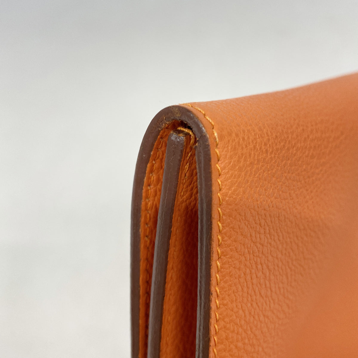 【6hd4071】エルメス クラッチバッグ ポシェットリオ トゴ オレンジ ゴールド金具 □H刻印【中古】メンズ レディース ユニセックス