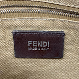 【6hd4082】フェンディ ショルダーバッグ ズッカ セレリア ナイロンキャンバス レザー ブラウン シルバー金具【中古】レディース