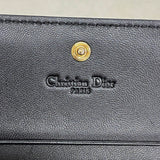 【6hd4088】クリスチャンディオール 財布 カナージュ レザー ブラック シャンパンゴールド金具【中古】レディース