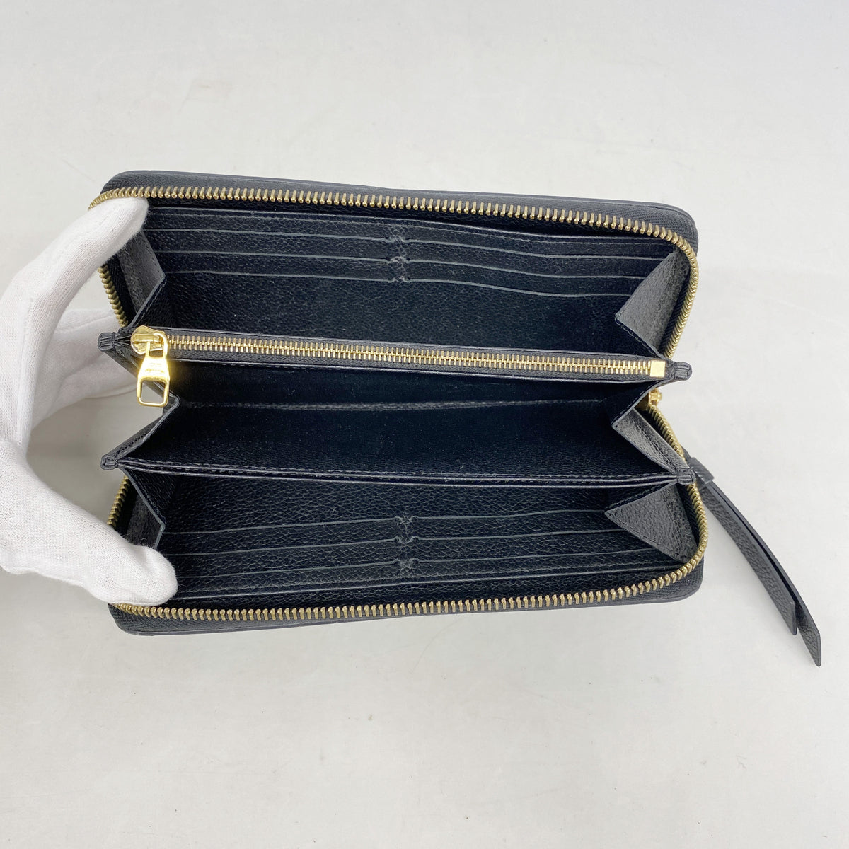 【6hd4094-k】ルイヴィトン 長財布 モノグラム・アンプラント ジッピーウォレット M61864 ノワール【中古】レディース