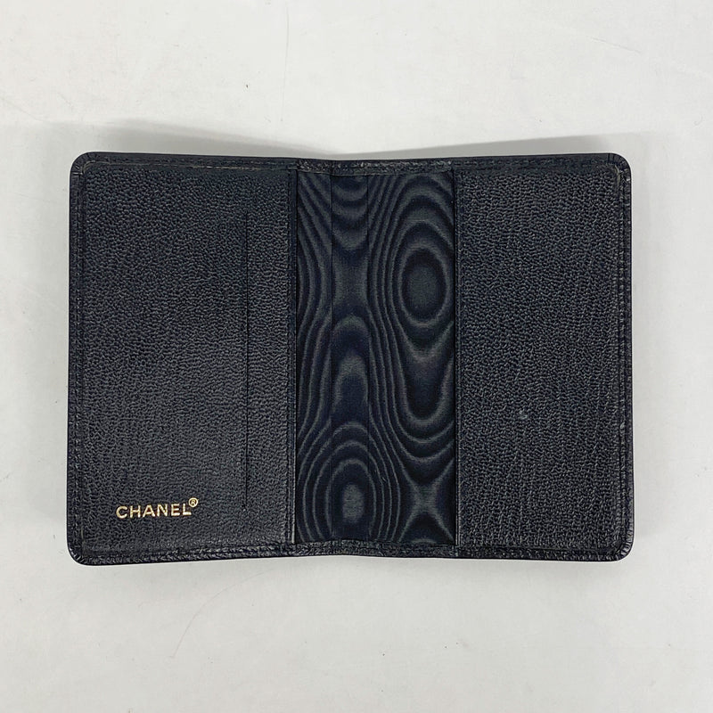 【6hd4097-k】シャネル 手帳カバー レザー ブラック ゴールド金具【中古】レディース