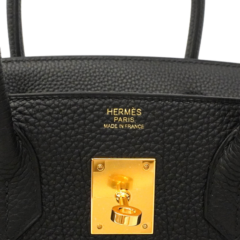 【6hd4098-g】エルメス ハンドバッグ バーキン30 トゴ ブラック ゴールド金具 G刻印【中古】レディース