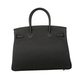 【6hd4098-g】エルメス ハンドバッグ バーキン30 トゴ ブラック ゴールド金具 G刻印【中古】レディース