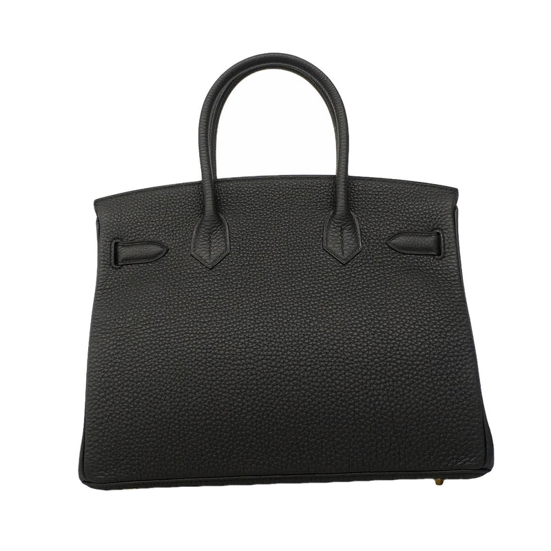 【6hd4098-g】エルメス ハンドバッグ バーキン30 トゴ ブラック ゴールド金具 G刻印【中古】レディース
