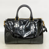 【6hd4101-k】シャネル ハンドバッグ パテントレザー ブラック ゴールド金具 2wayバッグ【中古】レディース