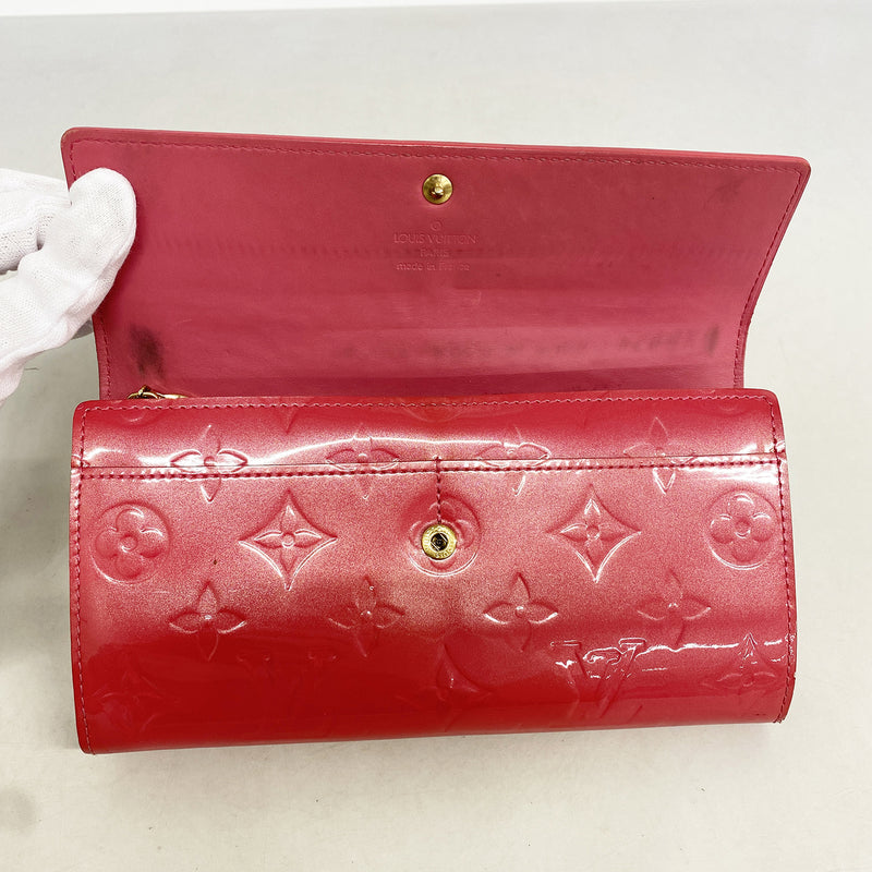 【6hd4115-k】ルイヴィトン 長財布 ヴェルニ ポルトフォイユサラ M9140F フランボワーズ【中古】レディース