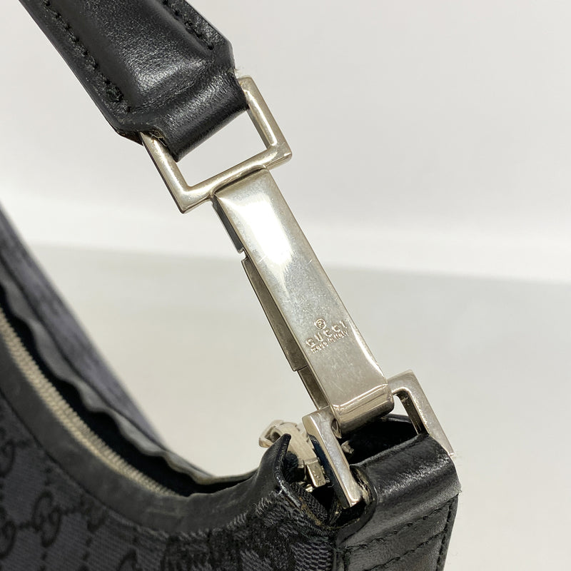 【6hd4132-k】グッチ ハンドバッグ GGキャンバス 000 0602 キャンバス ブラック シルバー金具【中古】レディース