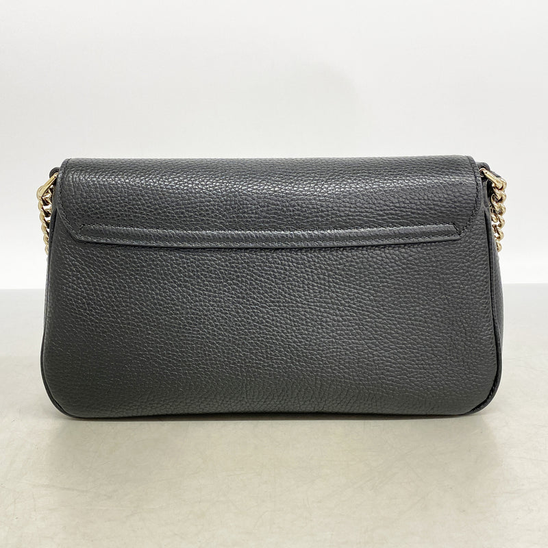 【6hd4133-k】グッチ ショルダーバッグ ソーホー 536224 レザー ブラック シャンパンゴールド金具【中古】レディース