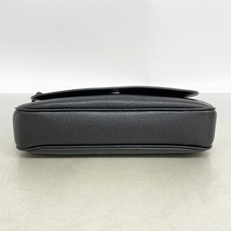 【6hd4133-k】グッチ ショルダーバッグ ソーホー 536224 レザー ブラック シャンパンゴールド金具【中古】レディース