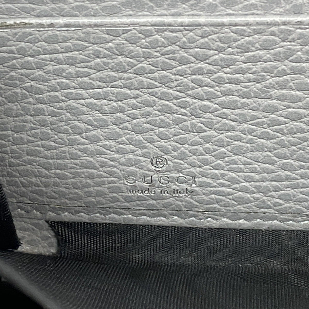 【6hd4134-k】グッチ 長財布 GGマーモント 456117 レザー グレー シルバー金具【中古】レディース