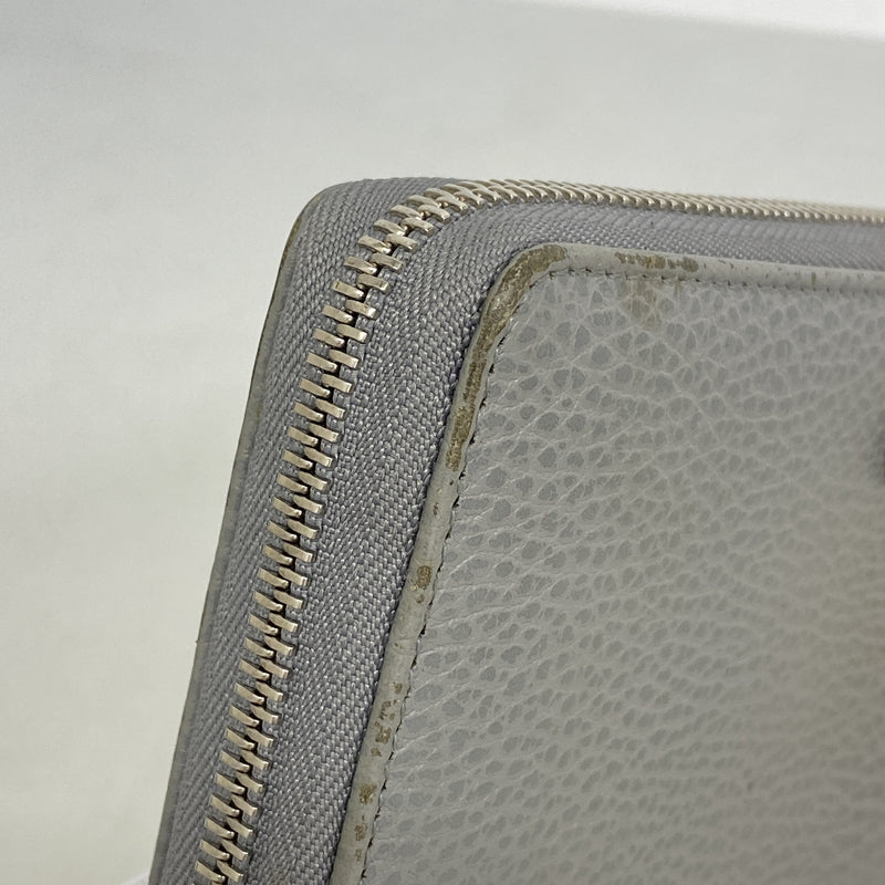 【6hd4134-k】グッチ 長財布 GGマーモント 456117 レザー グレー シルバー金具【中古】レディース