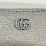 【6hd4134-k】グッチ 長財布 GGマーモント 456117 レザー グレー シルバー金具【中古】レディース