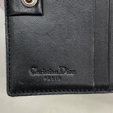【6hd4187】クリスチャンディオール 三つ折り財布 サドル キャンバス ブラック ベージュ シルバー金具【中古】レディース