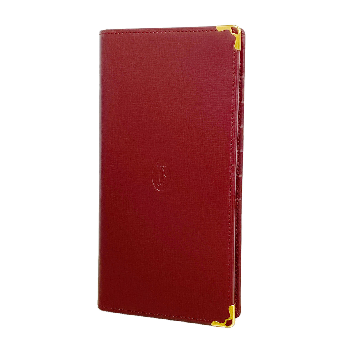 【6hd4188】カルティエ 長財布 マスト レザー ボルドー ゴールド金具【中古】メンズ