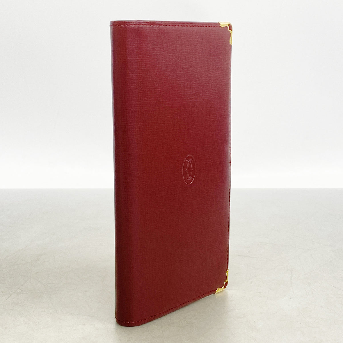 【6hd4188】カルティエ 長財布 マスト レザー ボルドー ゴールド金具【中古】メンズ