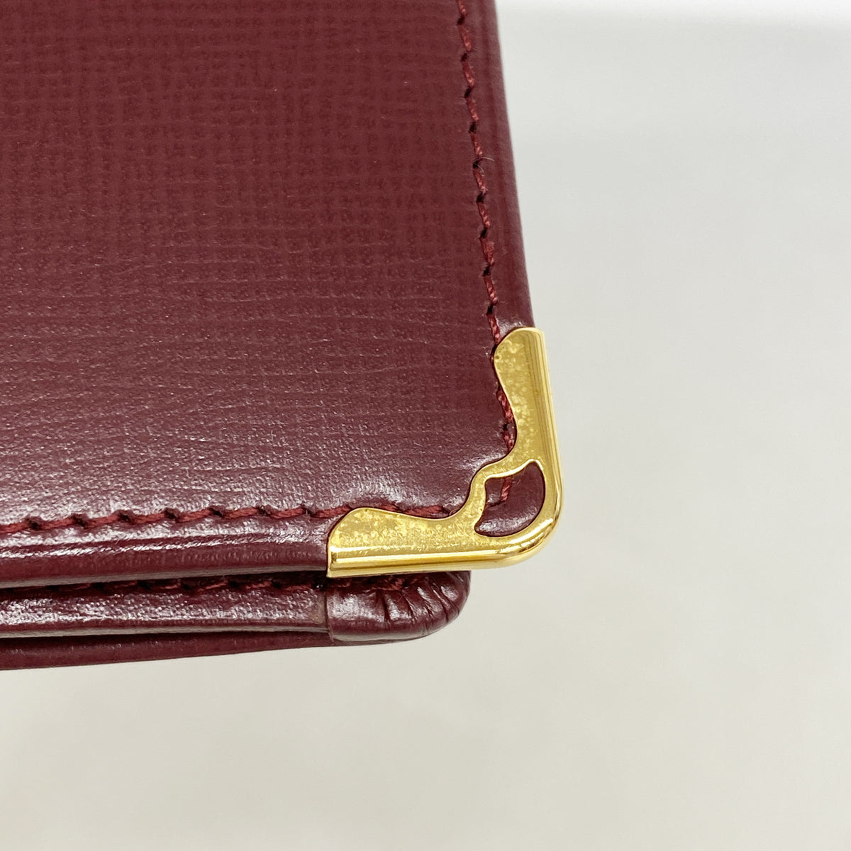 【6hd4188】カルティエ 長財布 マスト レザー ボルドー ゴールド金具【中古】メンズ