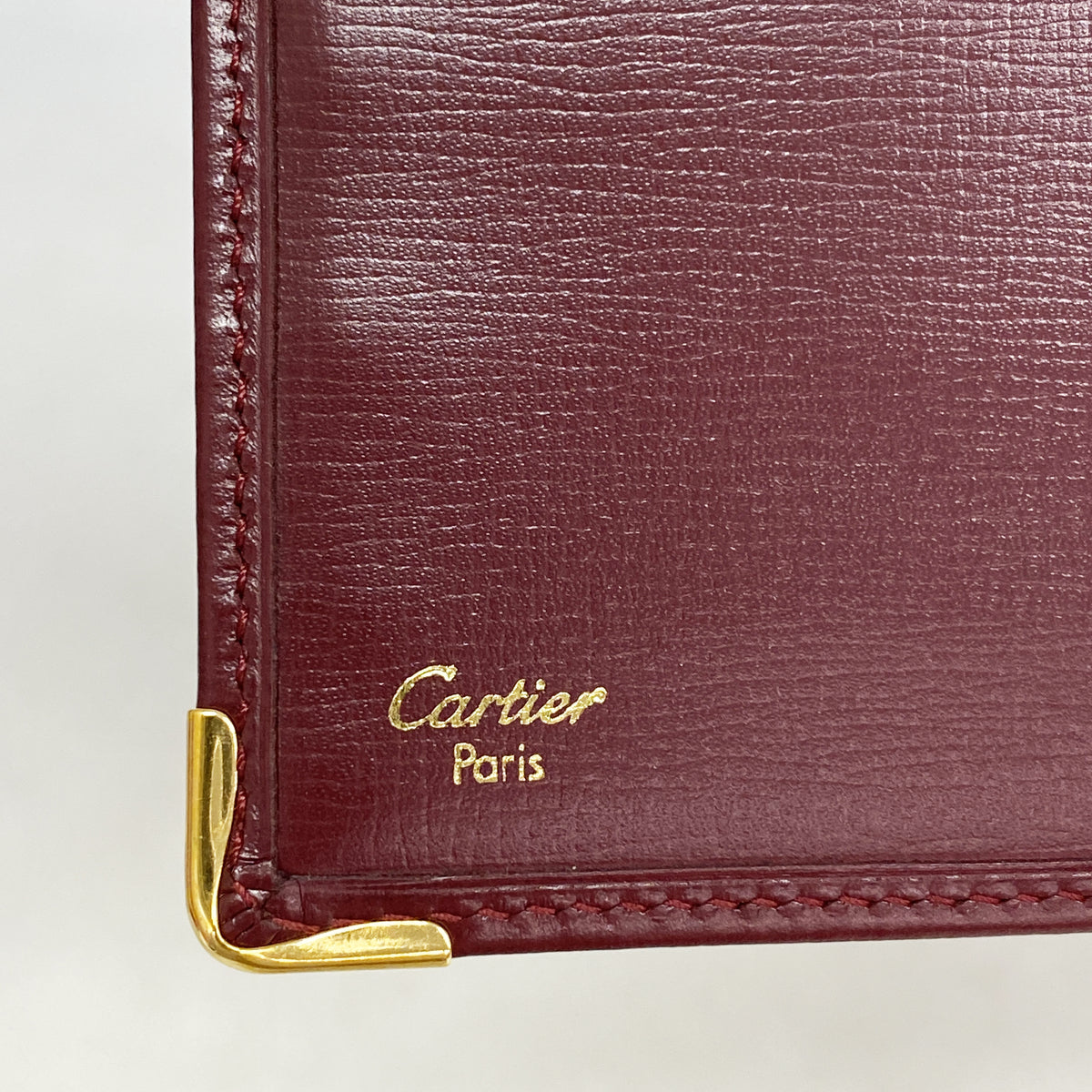 【6hd4188】カルティエ 長財布 マスト レザー ボルドー ゴールド金具【中古】メンズ