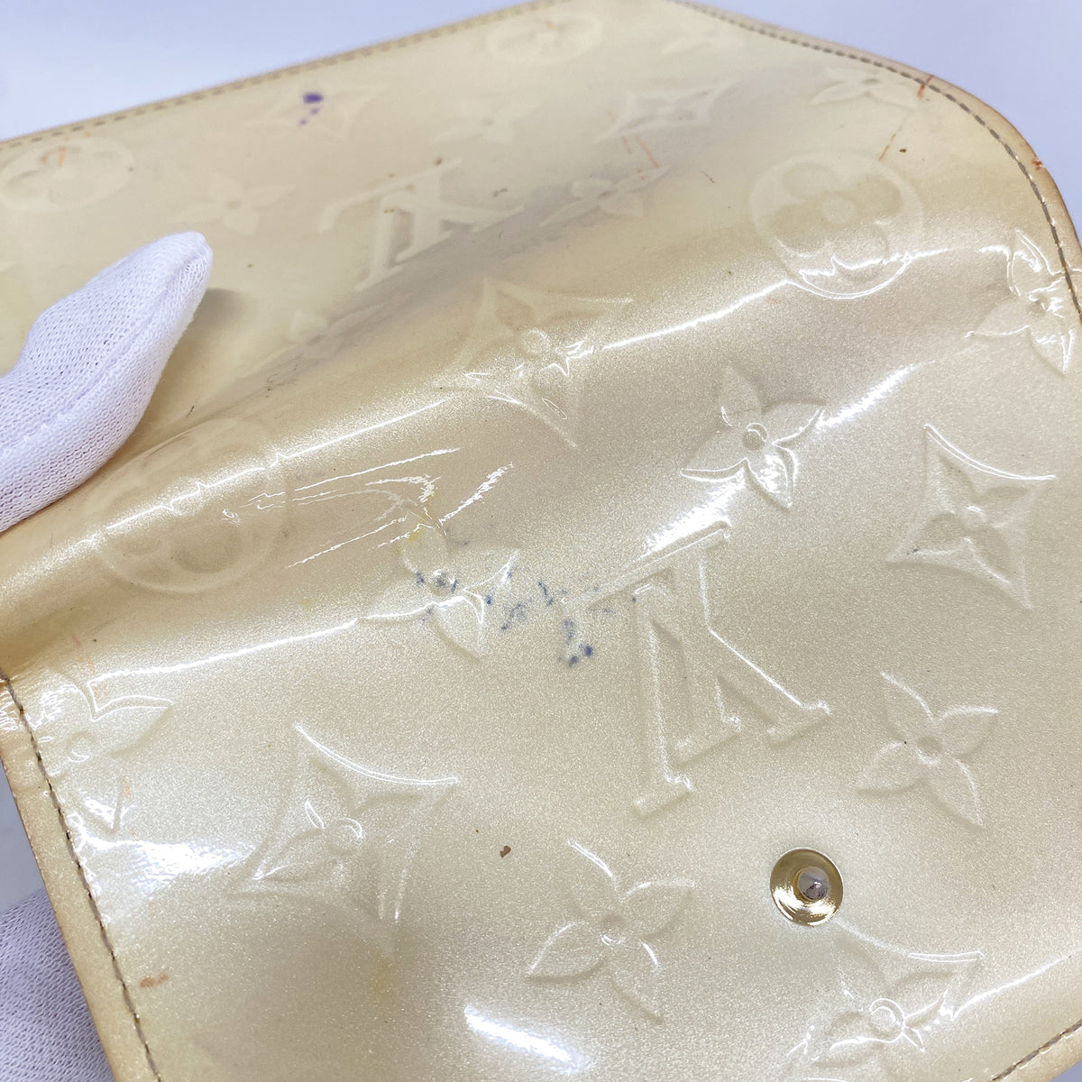 【6hd4219-k】ルイヴィトン 財布 ヴェルニ ポルトモネビエヴィエノワ M91363 ペルル【中古】レディース