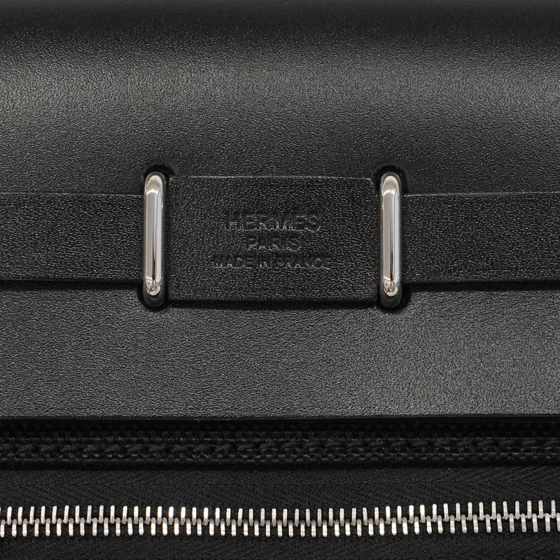 【6hd4226】エルメス ショルダーバッグ エールバッグジップミニ トワルミリタリー ブラック シルバー金具 G刻印【中古】レディース