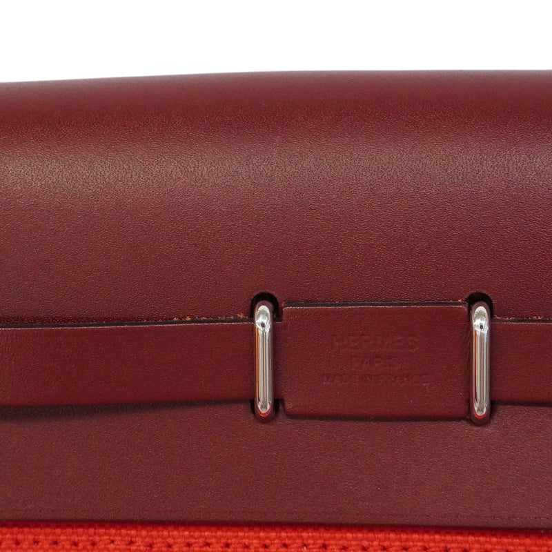 【6hd4228】エルメス ショルダーバッグ エールバッグジップPM トワルミリタリー ルージュラデュー シルバー金具 K刻印【中古】レディース