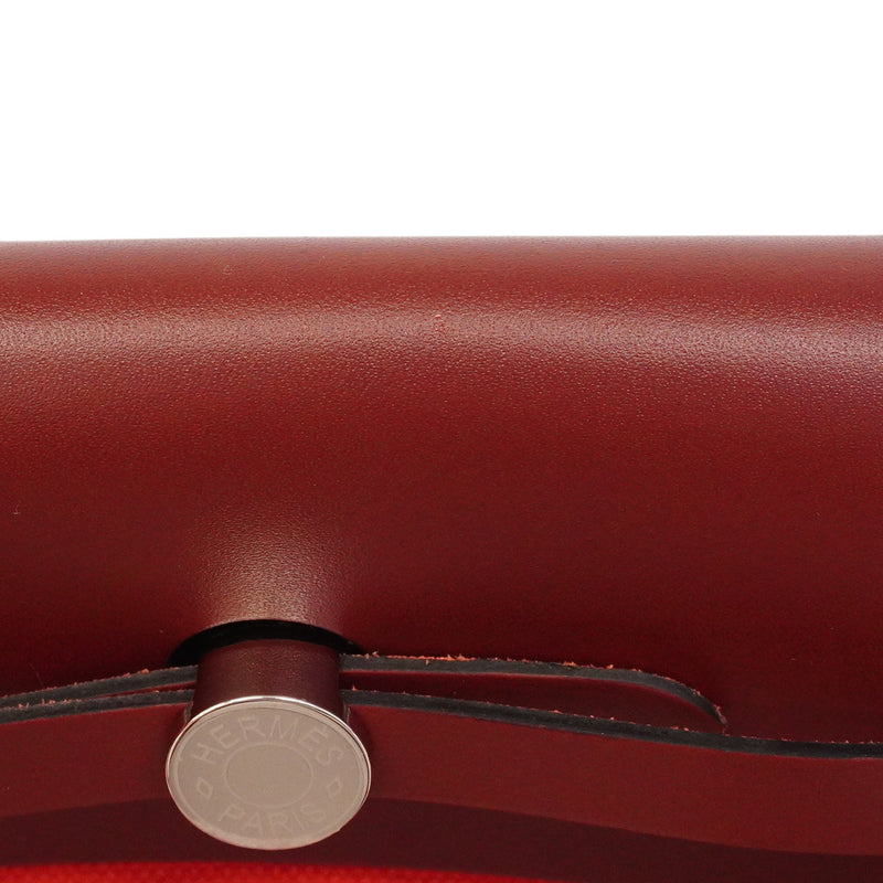 【6hd4228】エルメス ショルダーバッグ エールバッグジップPM トワルミリタリー ルージュラデュー シルバー金具 K刻印【中古】レディース