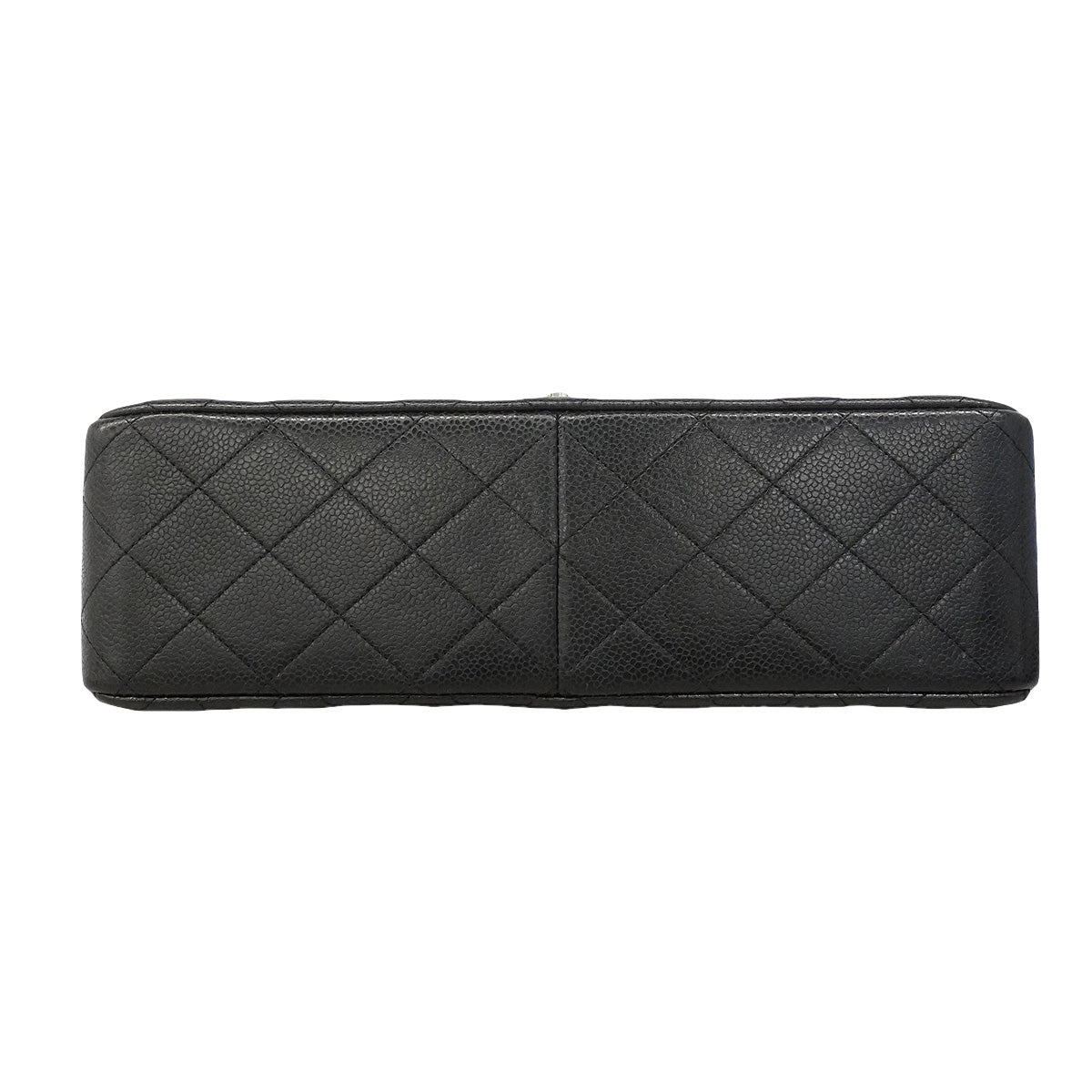 【6hd4231】シャネル ショルダーバッグ デカマトラッセ Wフラップ Wチェーン キャビアスキン ブラック シルバー金具【中古】レディース