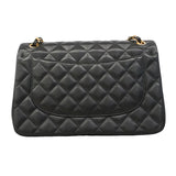 【6hd4232】シャネル ショルダーバッグ デカマトラッセ Wフラップ Wチェーン ラムスキン ブラック ゴールド金具【中古】レディース