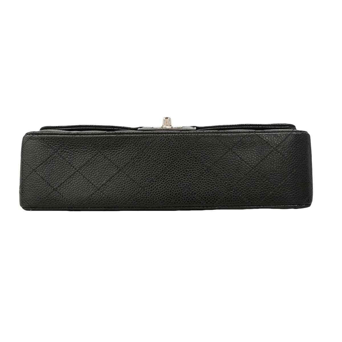【6hd4234】シャネル ショルダーバッグ マトラッセ Wフラップ Wチェーン キャビアスキン ブラック シルバー金具【中古】レディース