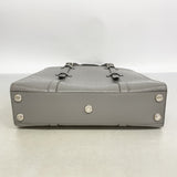 【6hd4239-k】グッチ トートバッグ GGエンボス 700421 レザー グレー シルバー金具【中古】メンズ