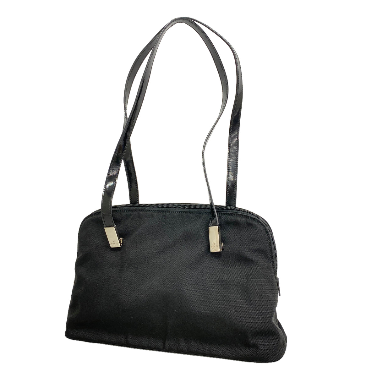 【6hd4243-k】グッチ ショルダーバッグ 001 3261 キャンバス ブラック シルバー金具【中古】レディース