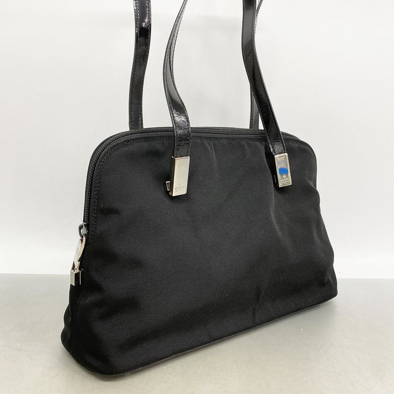【6hd4243-k】グッチ ショルダーバッグ 001 3261 キャンバス ブラック シルバー金具【中古】レディース